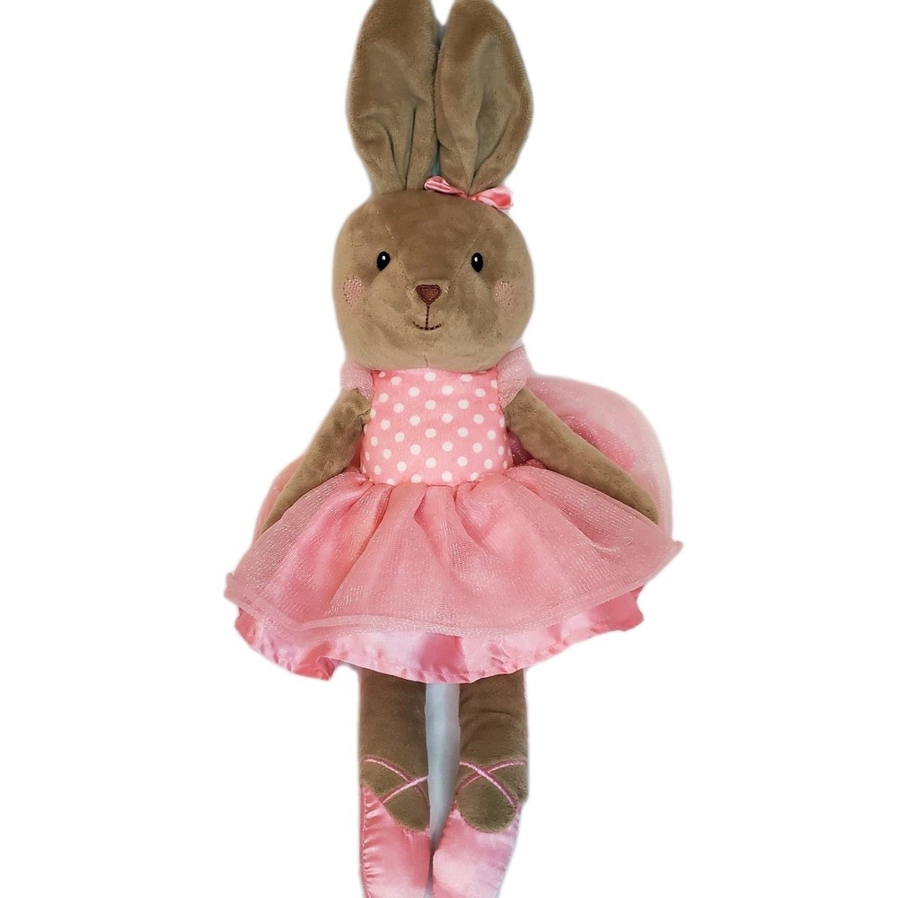 Spark Create Imagine Gray Bunny Rabbit Rattle Plush‎ Ballerina Doll Pink Dress